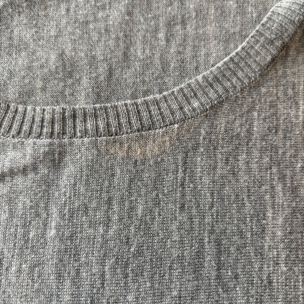 Eileen Fisher Grey 100% Merino Wool Boxy Oversized Sweater Large F5MU - Picture 6 of 9